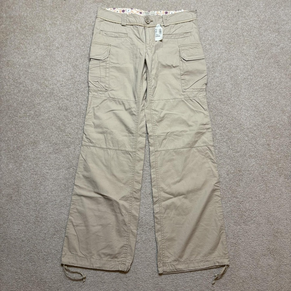 Y2K American Eagle Pants NWT Womens 8 Beige Flare Cargo Military Paratrooper 00s